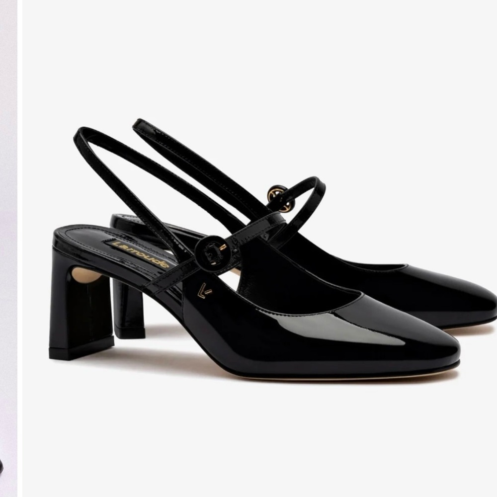 Larroude Black Geometric Heels